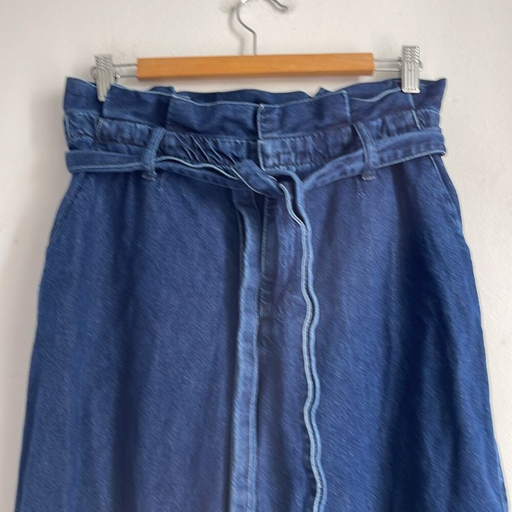 Boden Wide Leg Paperbag belted waisted hi rise Jean trouser pants sz 8 - Picture 2 of 8